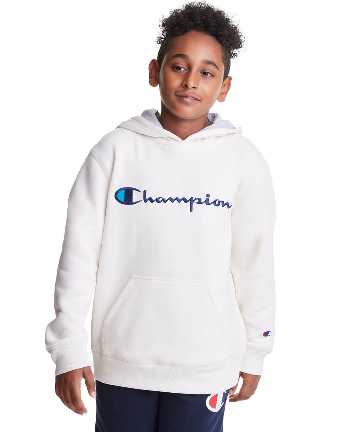 Champion Reverse Weave Embroidered Logo - Tytön Valkoinen Huppari - Suomi 5849276-XE